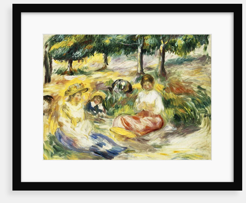 Three Girls Sitting on the Grass by Pierre Auguste Renoir