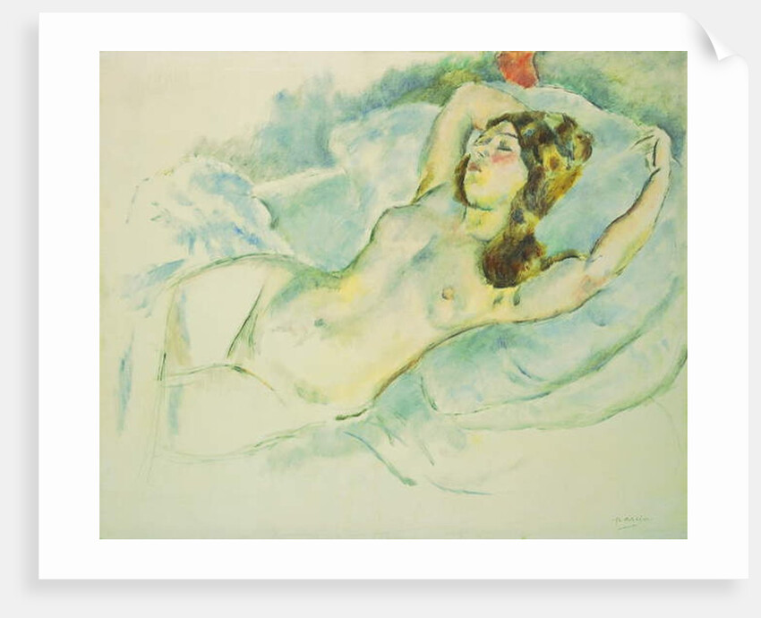 Nude Woman Reclining; Femme Nue Allongee, 1920-1925 by Jules Pascin
