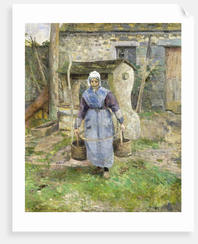Mother Presle, Montfoucault; La Mere Presle, Montfoucault, 1874 by Camille Pissarro