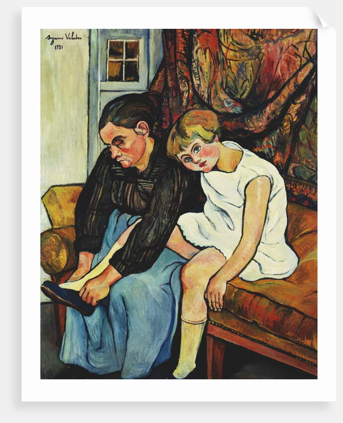 Grandmere chaussant une Fillette, 1931 by Marie Clementine (1865-1938) Valadon