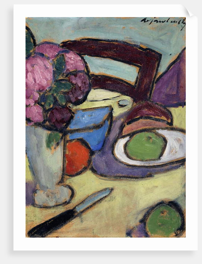 Still life with Chair and Bouquet; Stilleben mit Stuhl und Blumenstrasse, 1906 by Alexej von Jawlensky