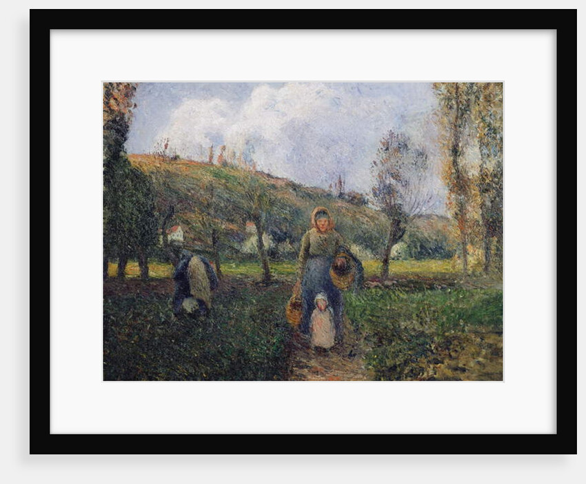 Peasant and Child Returning from the Fields, Pontoise; Paysanne et Enfant Revenant des Champs, Pontoise, 1882 by Camille Pissarro