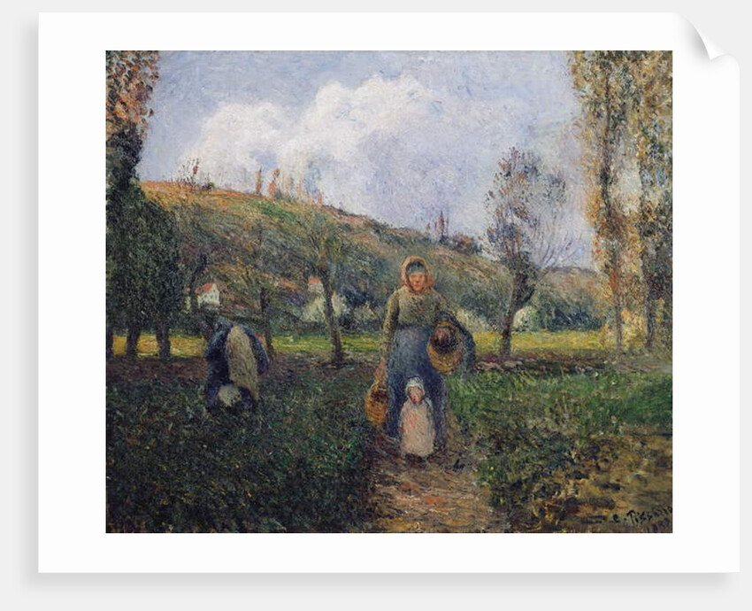 Peasant and Child Returning from the Fields, Pontoise; Paysanne et Enfant Revenant des Champs, Pontoise, 1882 by Camille Pissarro