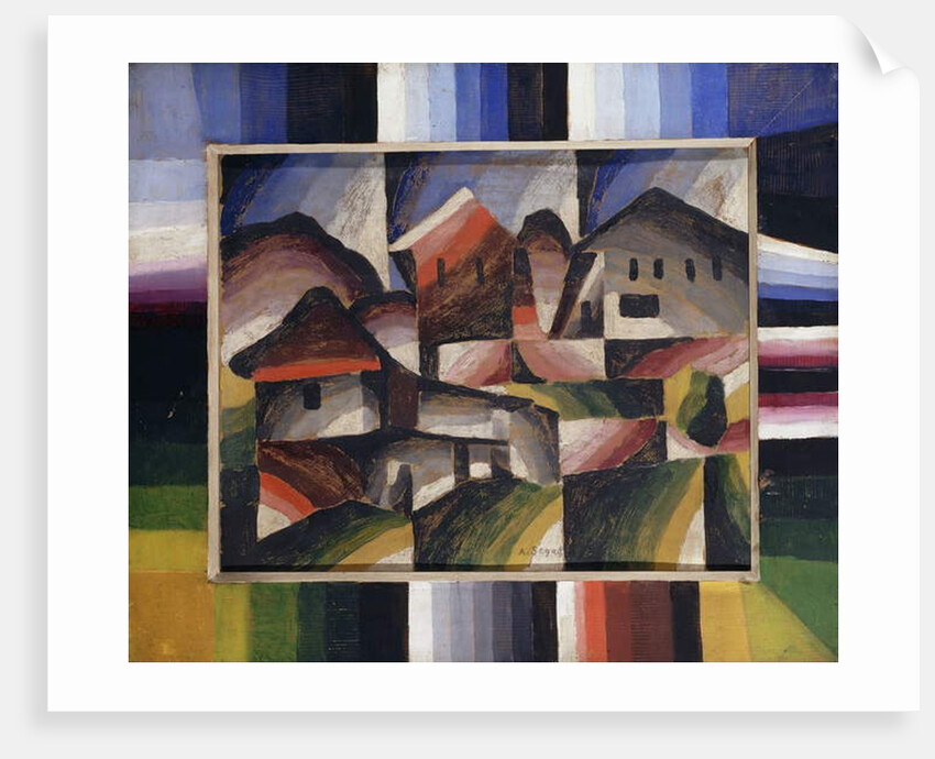 House in the Landscape; Hauser in Landschaft, c.1920 by Arthur Segal