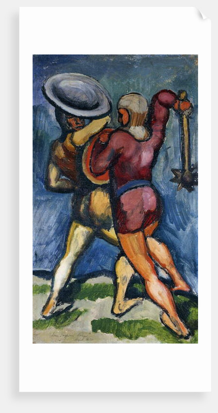 Two Warriors; Zwei Kampfende, 1910 by August Macke