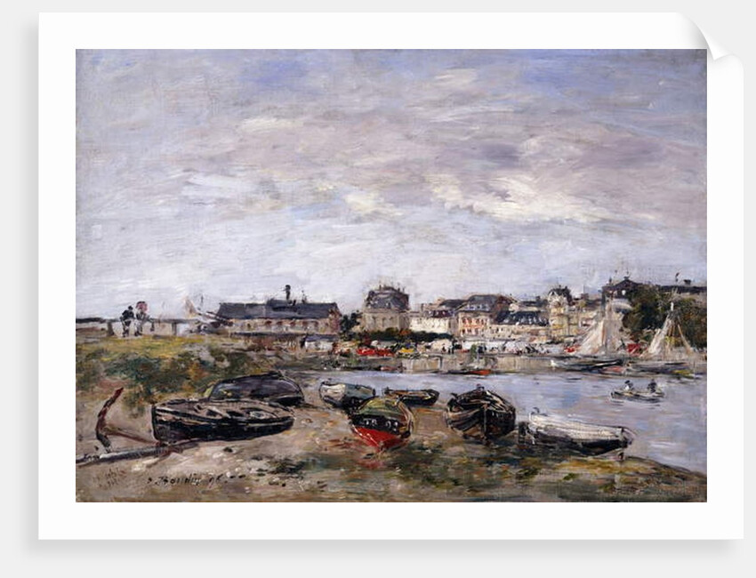 Trouville: View toward Deauville on Market Day; Trouville: Vue prise de Deauville, un Jour de Marche, 1895 by Eugene Louis Boudin