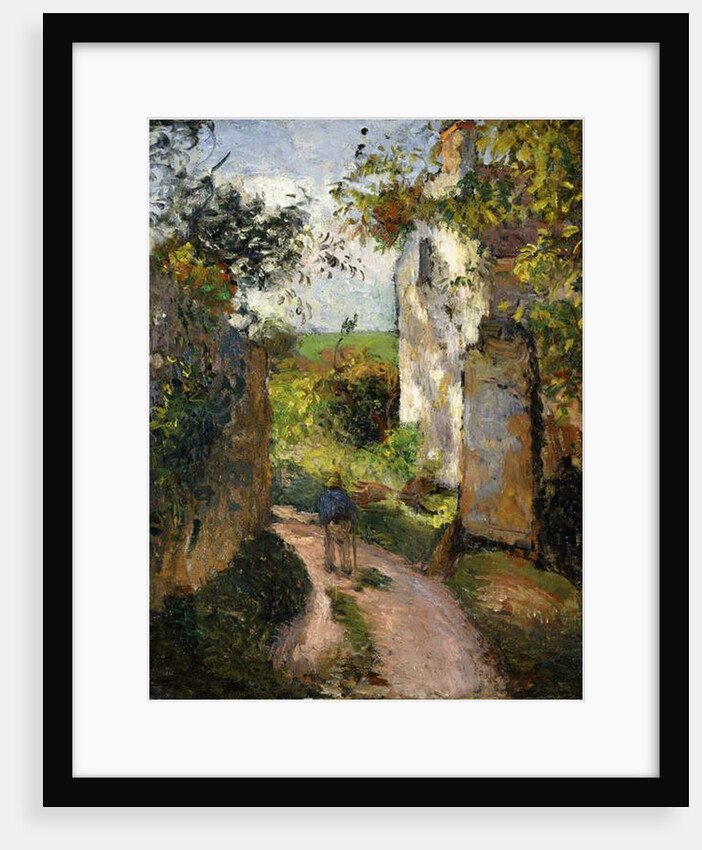 Peasant on an alley by a House, Pontoise by Camille Pissarro
