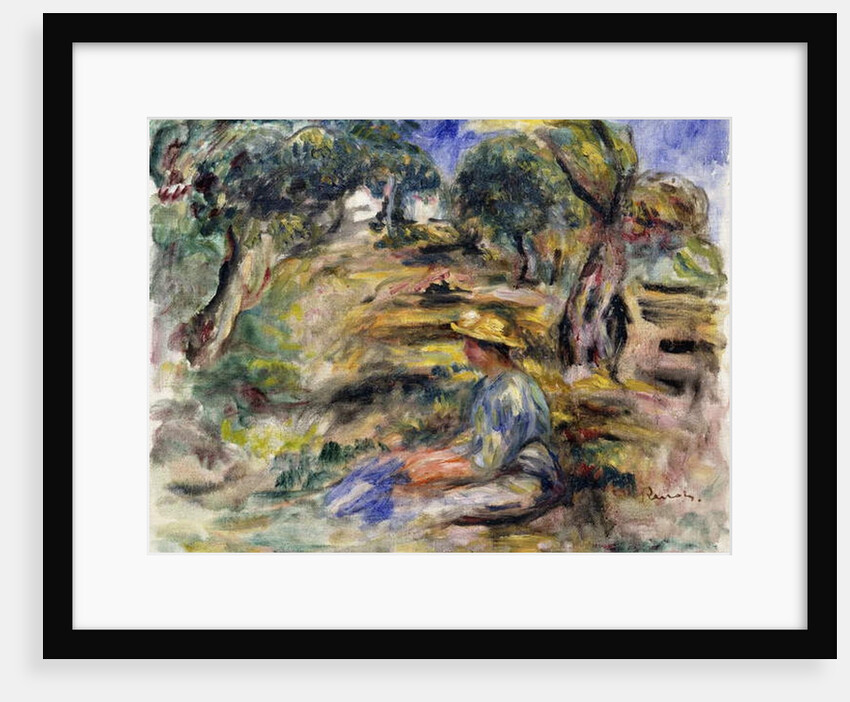 Woman in Blue, Seated; Femme en Bleu Assise by Pierre Auguste Renoir