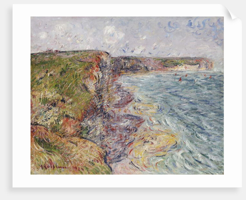 Sailboats near the Cliffs, Yport; Voiliers pres de Falaises, Yport, 1924 by Gustave Loiseau