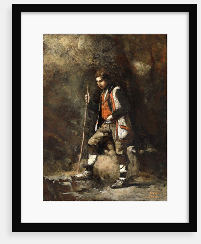 Young Italian boy on the Mountain; Jeune Patre Italien dans le Montagne, c.1845-55 by Jean Baptiste Camille Corot