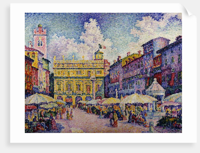 The Herb Market, Verona; la Place aux Herbes, Verone by Paul Signac