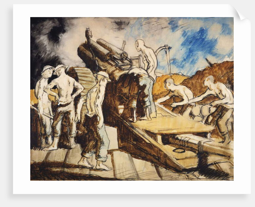 The Howitzer in Action, c.1917 by William Orpen
