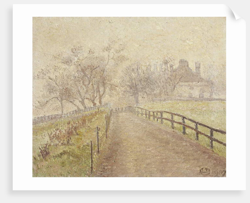 A Foggy Morning, Mortlake, 1907 by Lucien Pissarro