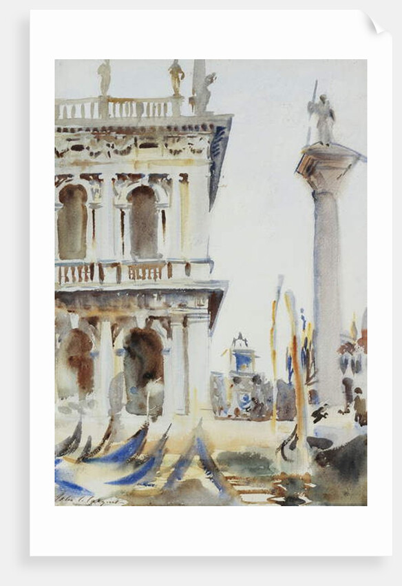 The Corner of the Libreria, with the Column of St. Theodore, Venice, 1904 by John Singer Sargent