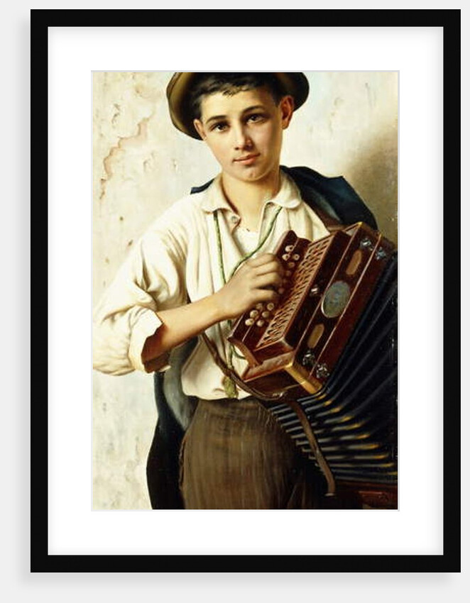 A Young Accordian Player by Vittorio Rignano