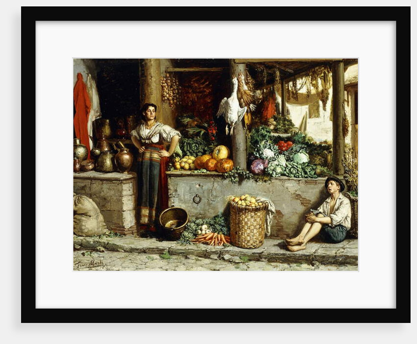 A Vegetable Market; Un Marche aux Legumes, 1874 by Frans Meerts