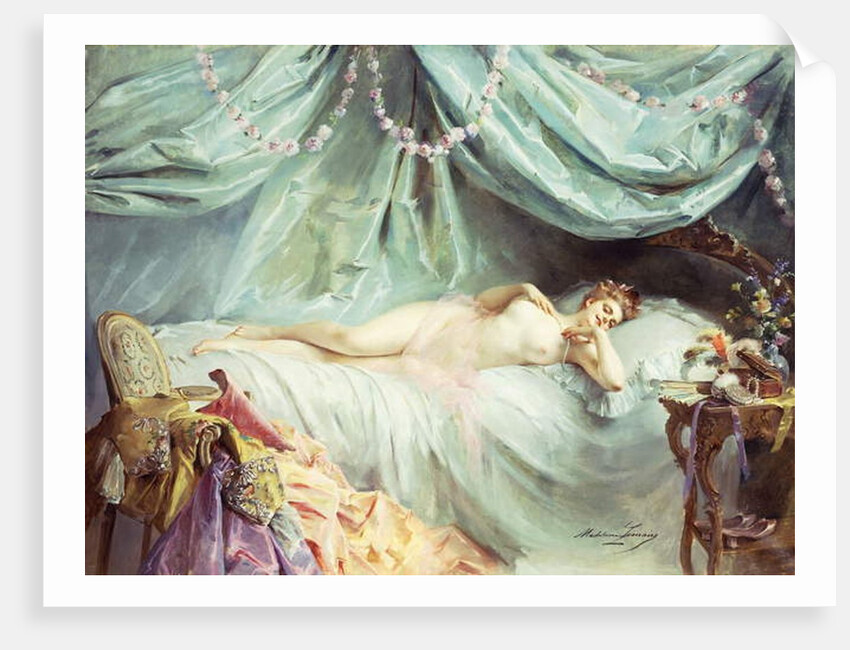 Reclining Nude in an Elegant Interior by Madeleine Lemaire