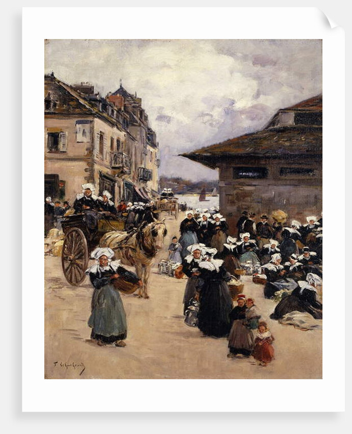 Corner Market in Concarneau; Coin de Marches a Concarneau by Fernand Legout-Gerard