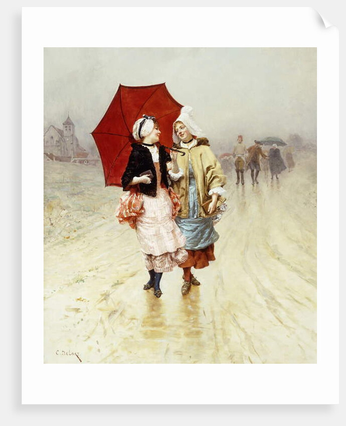 The Red Umbrella, by Charles Edouard Delort