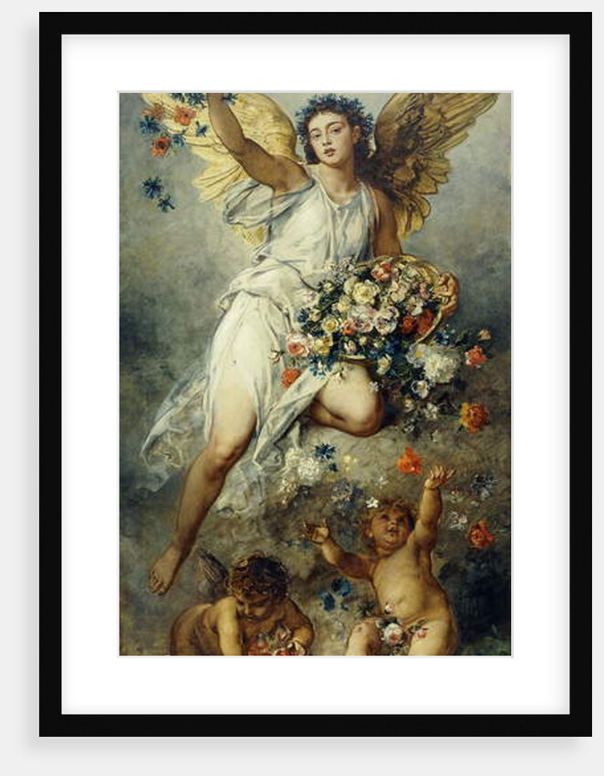Flora with Putti-Peace by Ludwig Knaus