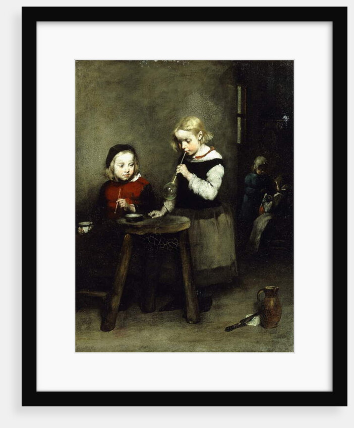 Blowing Bubbles by Auguste Theodule Ribot