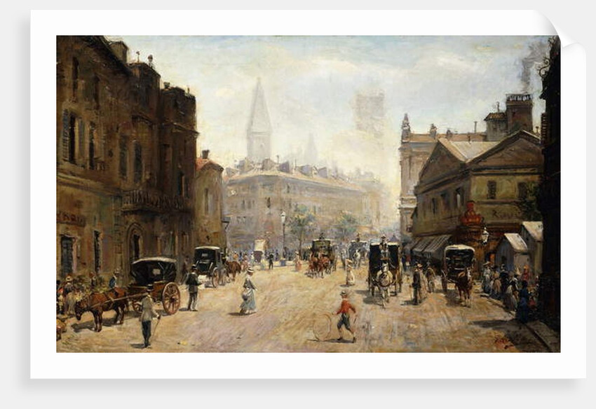 A Bustling Street Scene by G. A. Dufaug