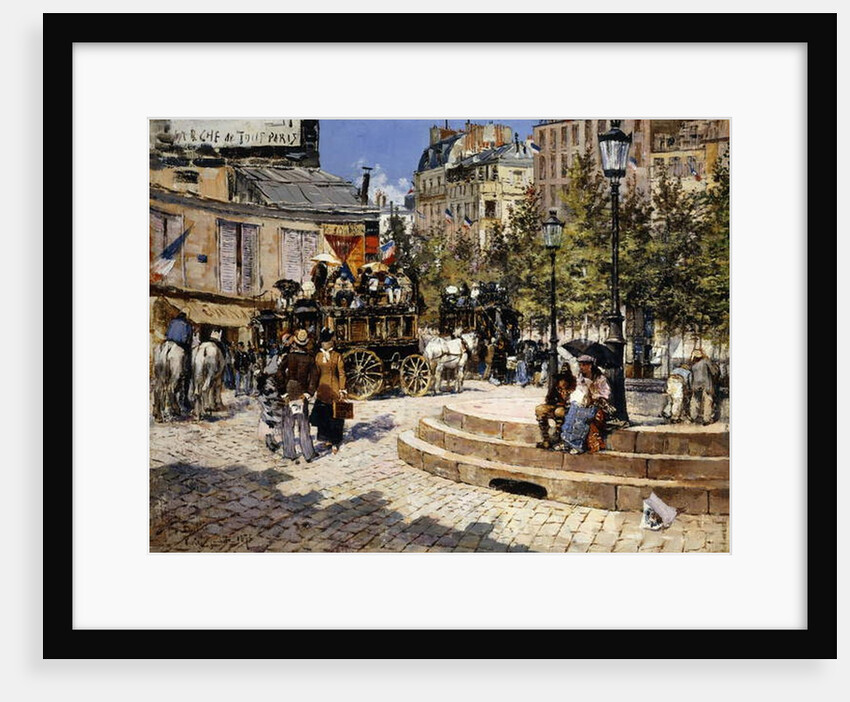 A Busy Paris Square, 1878 by Felix Hilaire Buhot