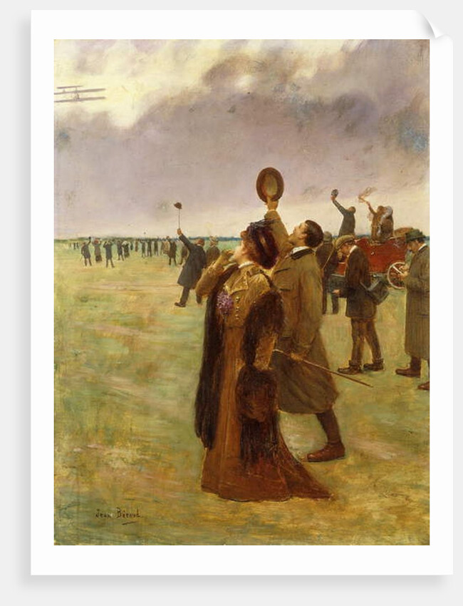 Flight of the Wright Biplane; Envole d'un Biplan Type Wright, by Jean Beraud