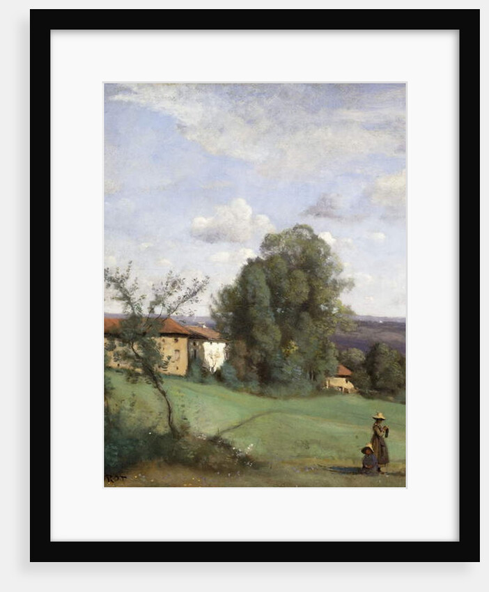 A Farm in Dardagny; Une Ferme de Dardagny, c.1855-57 by Jean Baptiste Camille Corot