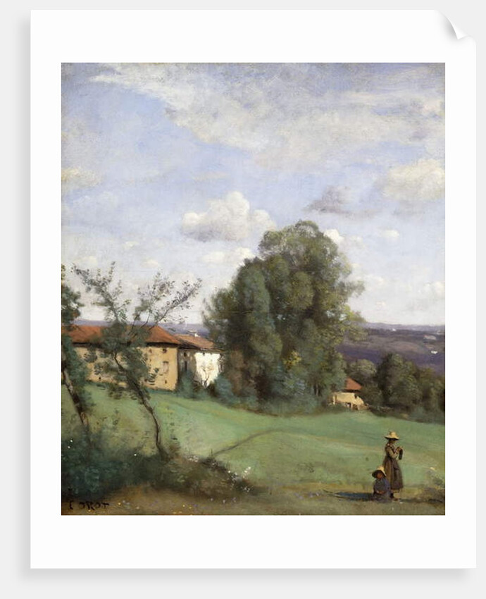 A Farm in Dardagny; Une Ferme de Dardagny, c.1855-57 by Jean Baptiste Camille Corot