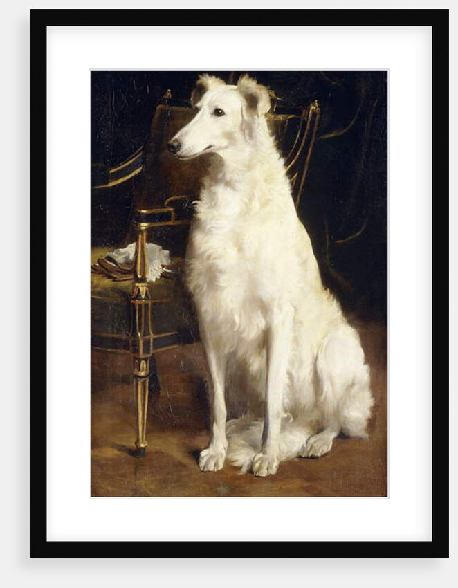 A Borzoi by a Chair by St. George Hare