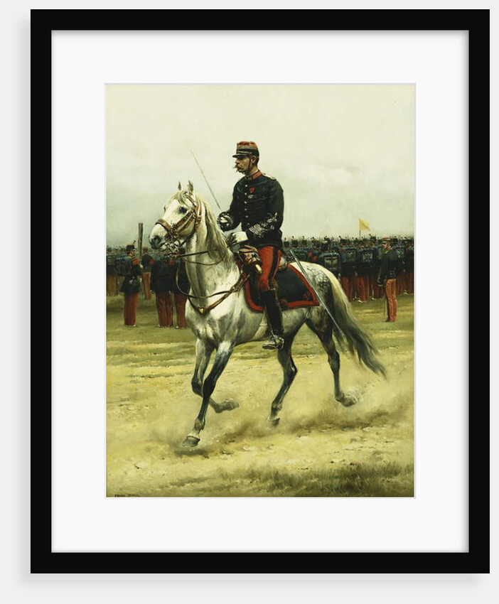 A Cavalry Officer Passing Troops, 1885 by Jean-Baptiste Edouard Detaille