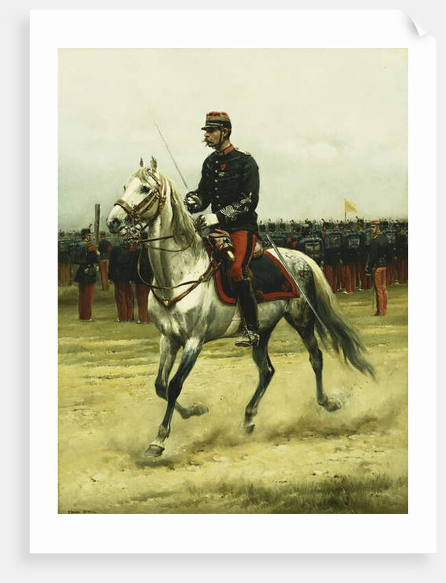 A Cavalry Officer Passing Troops, 1885 by Jean-Baptiste Edouard Detaille