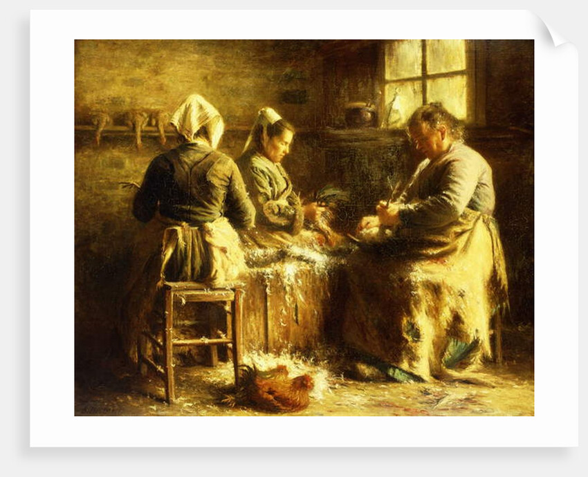 Defeathering Chickens - Late Morning Summer in Brittany; Plumeuses de Poulet - Apres Midi d'Ete Bretagne by Emma Herland