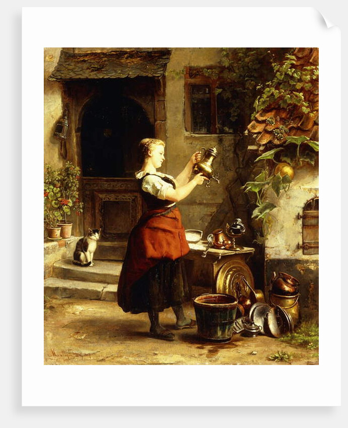 The Kitchen Maid's Mirror, 1867 by Johannes Moeselagen