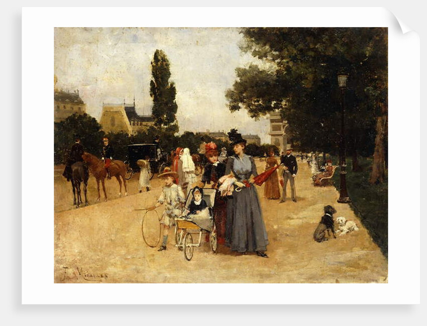 Avenue Foch with a View of the Arc de Triomphe by Francesco Miralles Galaup