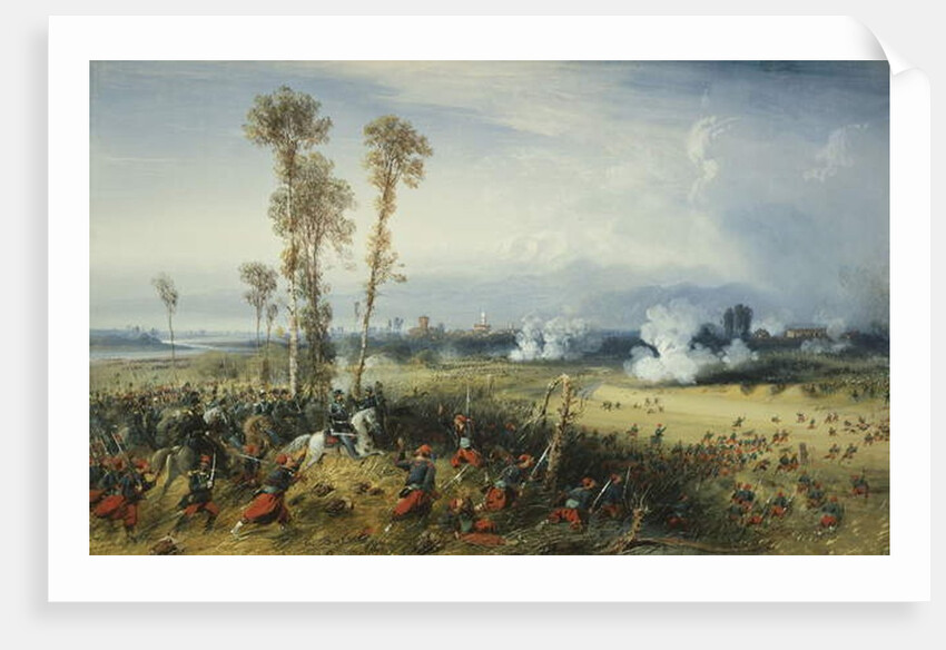 The War in Italy: The Battle of Palestro, the King of Sardinia Heading the Troops, 1859 by Carlo Bossoli