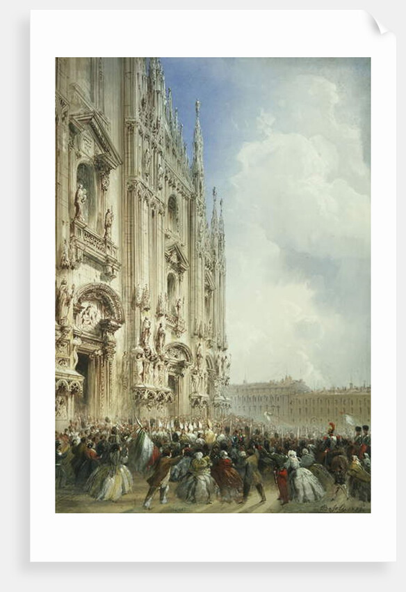 The War in Italy: The Arrival of the Emperor Napoleon III and the King of Sardinia at the Duomo, Milan, 1859 by Carlo Bossoli