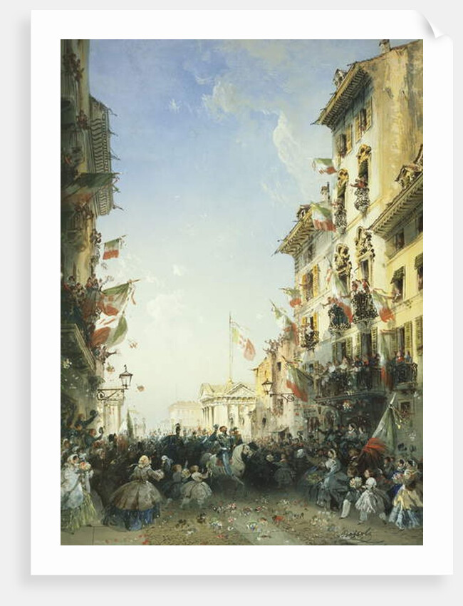 The War in Italy: The Entry of the King of Sardinia into Brescia, 1859 by Carlo Bossoli