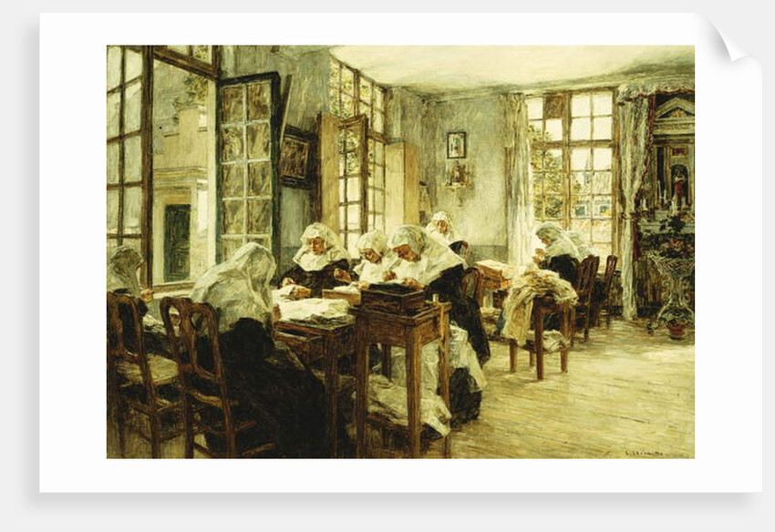 Nuns Sewing, by Leon Augustin Lhermitte