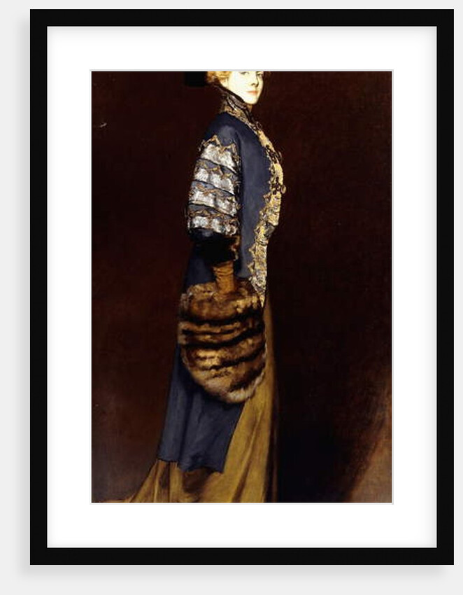 An Elegant Lady with a Fur Muff by Antonio de la Gandara