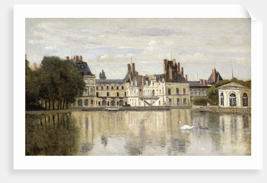 Fontainebleau - View of the Chateau and Lake; Fontainebleau - Le Chateau vu de la Piece d'Eau by Jean Baptiste Camille Corot