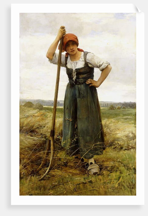 Peasant Woman Leaning on a Pitchfork by Julien Dupre