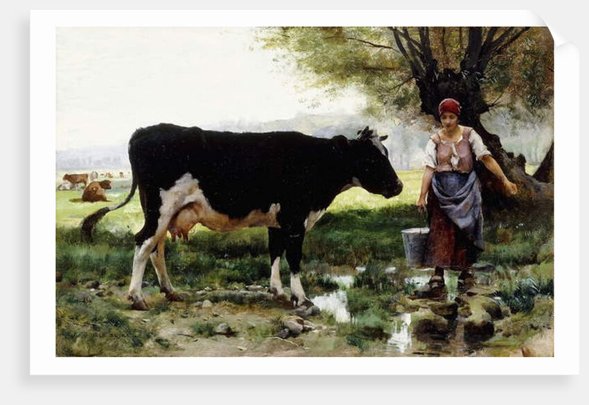 A Milkmaid with her Cow by Julien Dupre