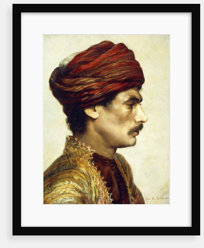 Profile Portrait of a Man in a Red Turban, 1882 by Rudolphe Ernst