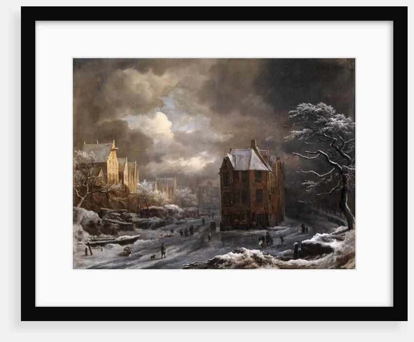 View of the Hekelveld, Amsterdam, in Winter, looking South, by Jacob Isaaksz. or Isaacksz. van Ruisdael