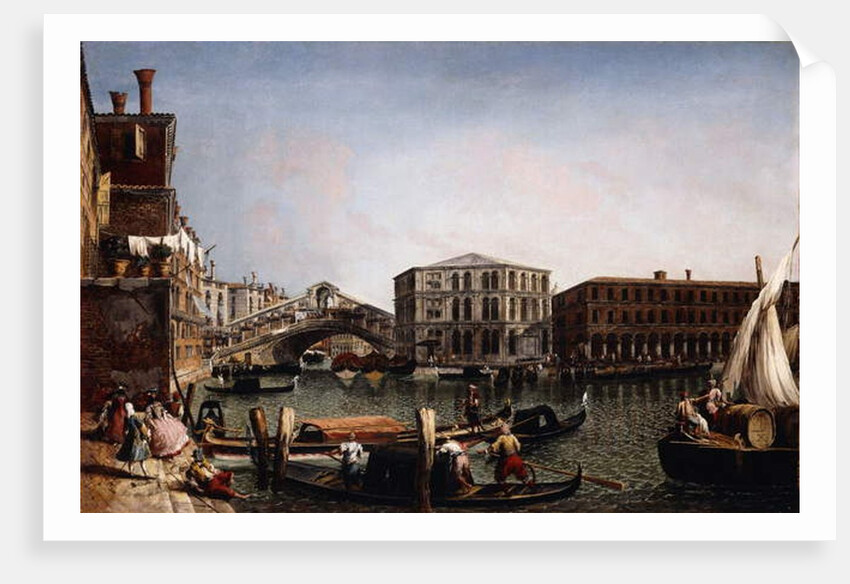 The Rialto Bridge, Venice with the Fondaco dei Tedeschi in the Foreground, by Michele Marieschi