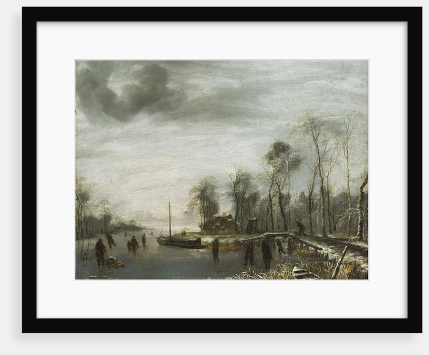 A Winter Landscape with Skaters and Colf Players on a frozen Waterway, 1653 by Jan van de Capelle or Cappelle