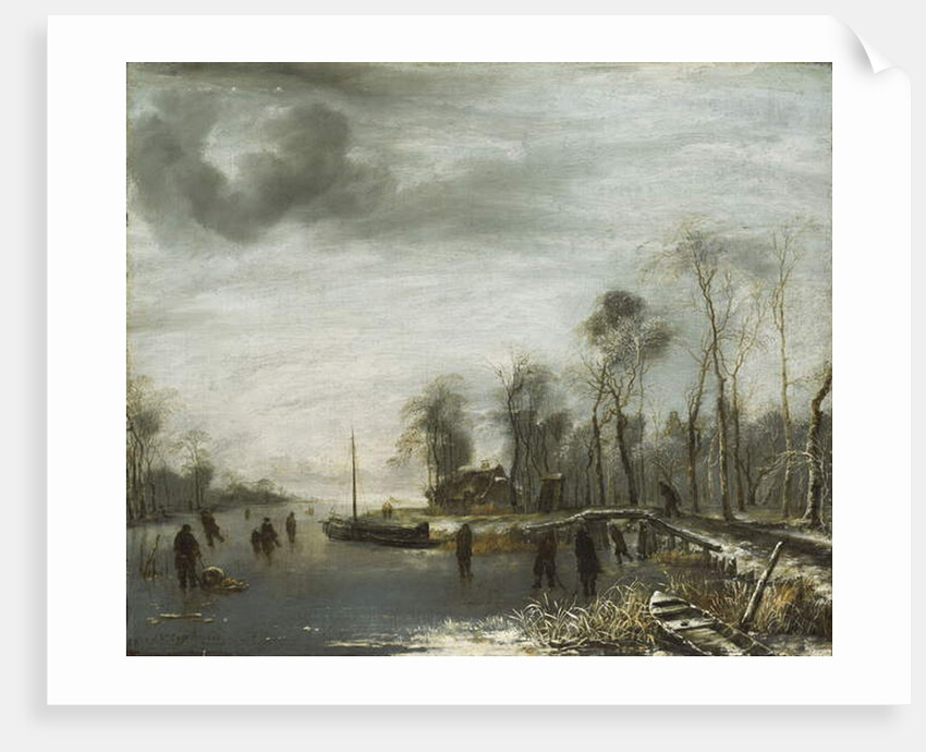 A Winter Landscape with Skaters and Colf Players on a frozen Waterway, 1653 by Jan van de Capelle or Cappelle