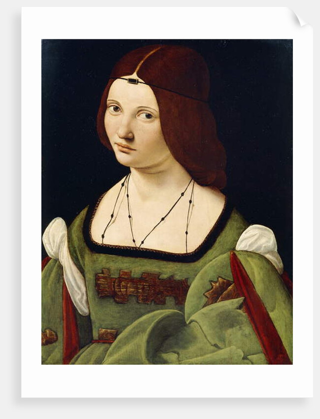 Portrait of a Lady, said to be Clarice Pusterla, half-length, in a Green Dress by Giovanni Antonio Boltraffio